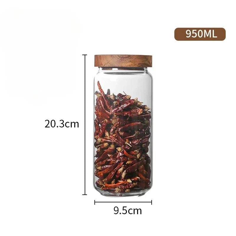 1pcs Wood Lid Orgnizer Glass