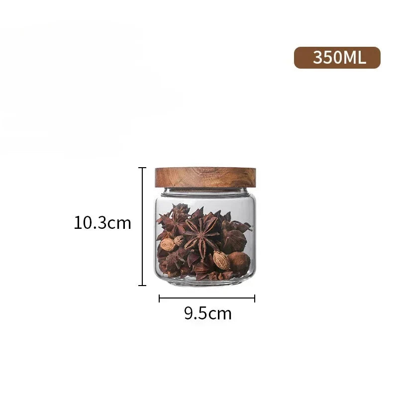 1pcs Wood Lid Orgnizer Glass