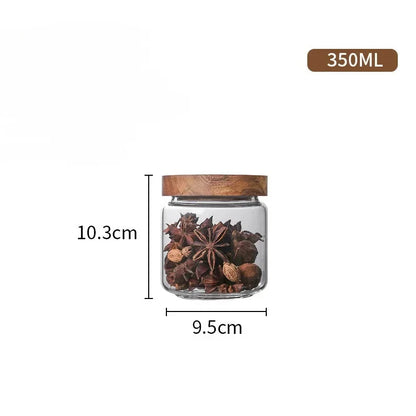 1pcs Wood Lid Orgnizer Glass