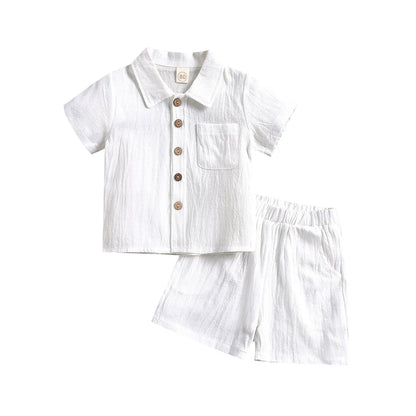 Baby Solid Turn-Down Collar Shirt