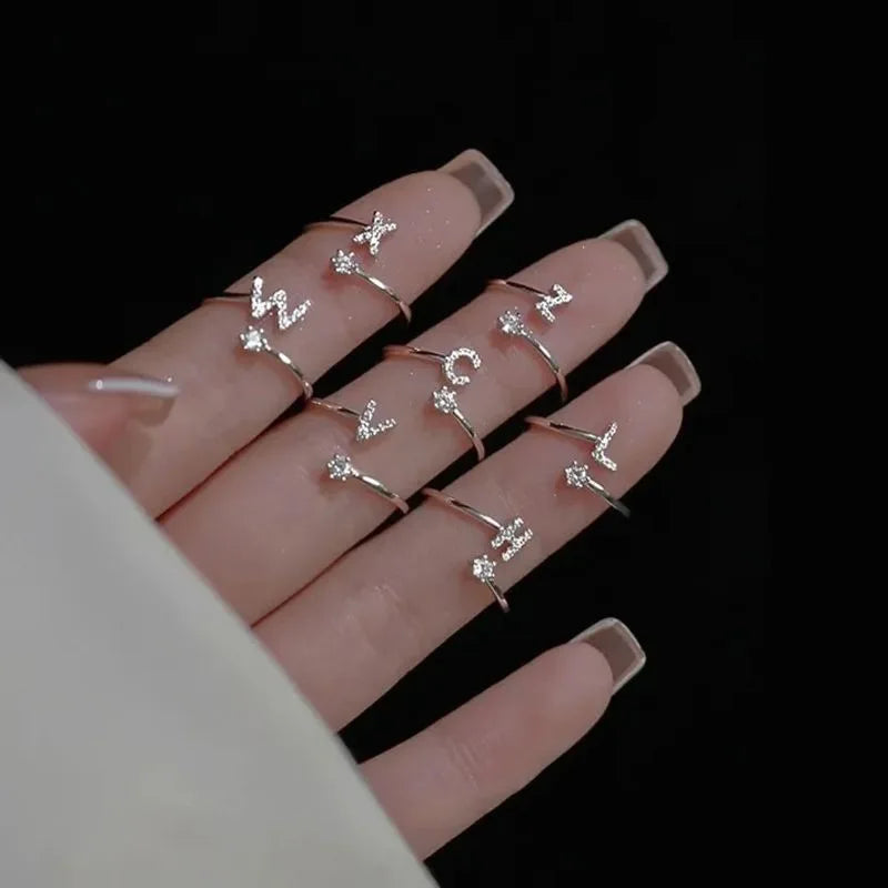 A–Z Initial Adjustable Ring for Women