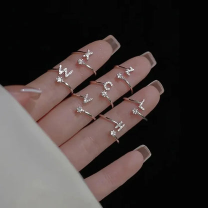 A–Z Initial Adjustable Ring for Women