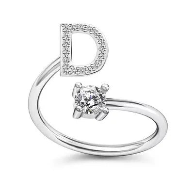 A–Z Initial Adjustable Ring for Women