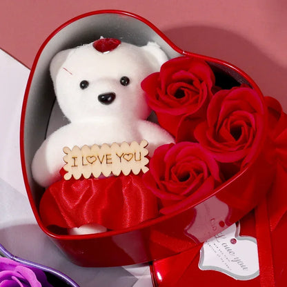Rose Bear Soap Flower Gift Box