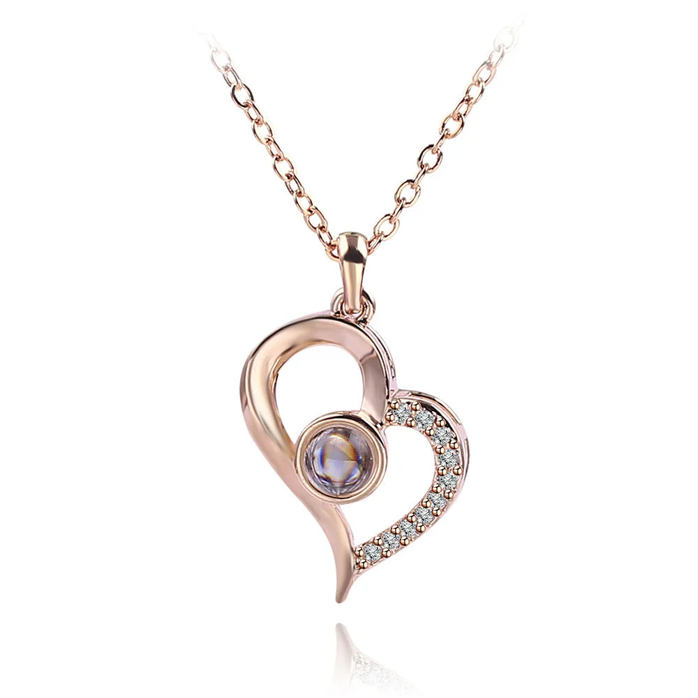 "I Love You" 100 Languages Projection Necklace