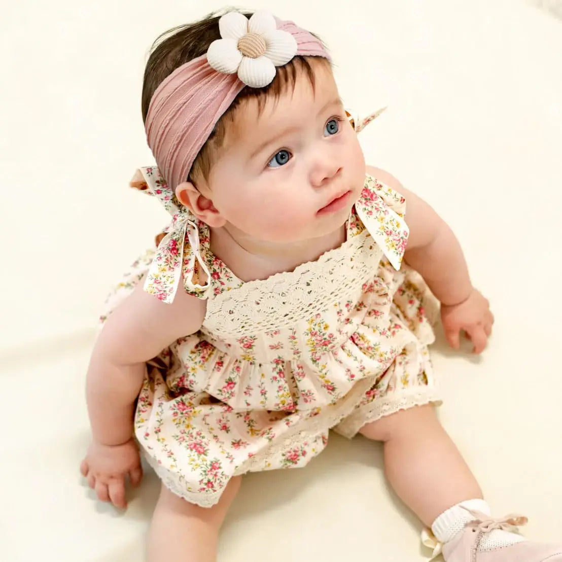 Baby Soft Elastic  Flower Nylon Hairband