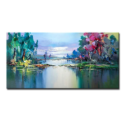 Palette Knife Tree Oil Painting on Canvas