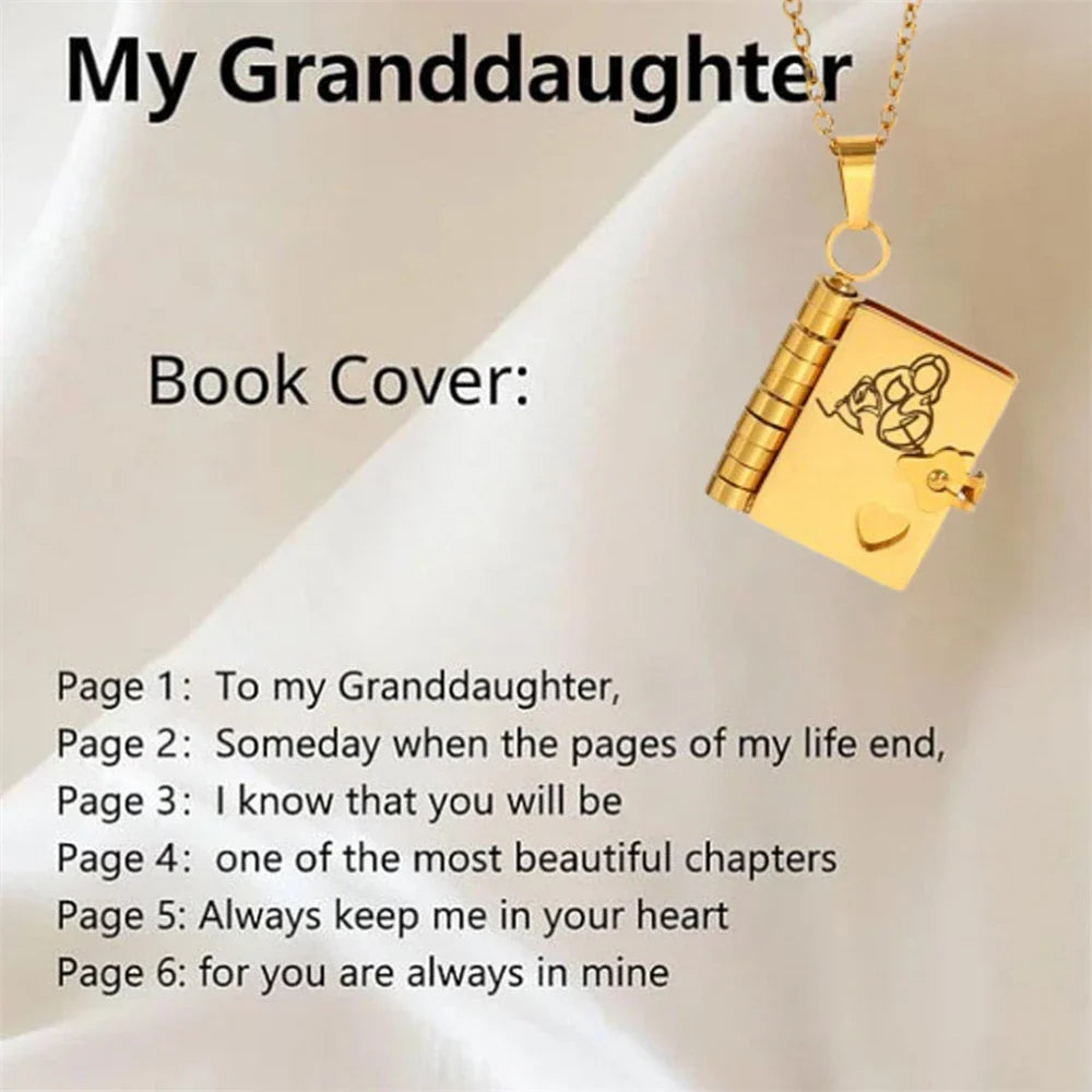 “My Love” Engraved Book Locket Necklace