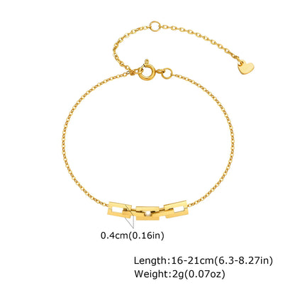 Stainless Steel Stackable Herringbone Bracelet – Gold Plated