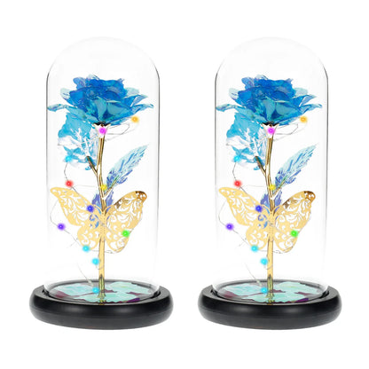 Galaxy Rose LED Lamp with Butterfly