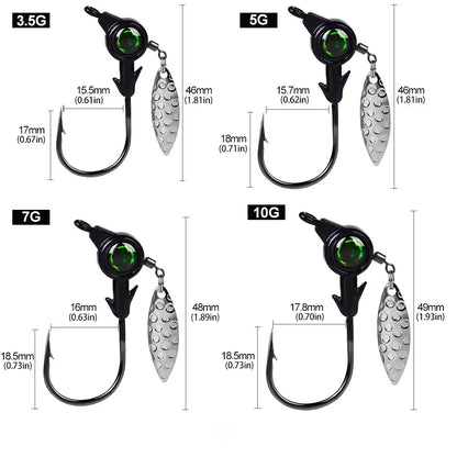 3pcs Jig Fishing Rotating Hook