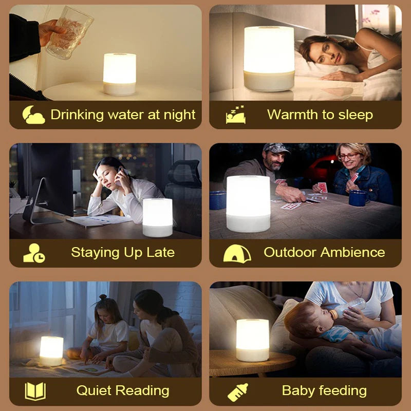 Dimmable Touch LED Bedside Night Lamp