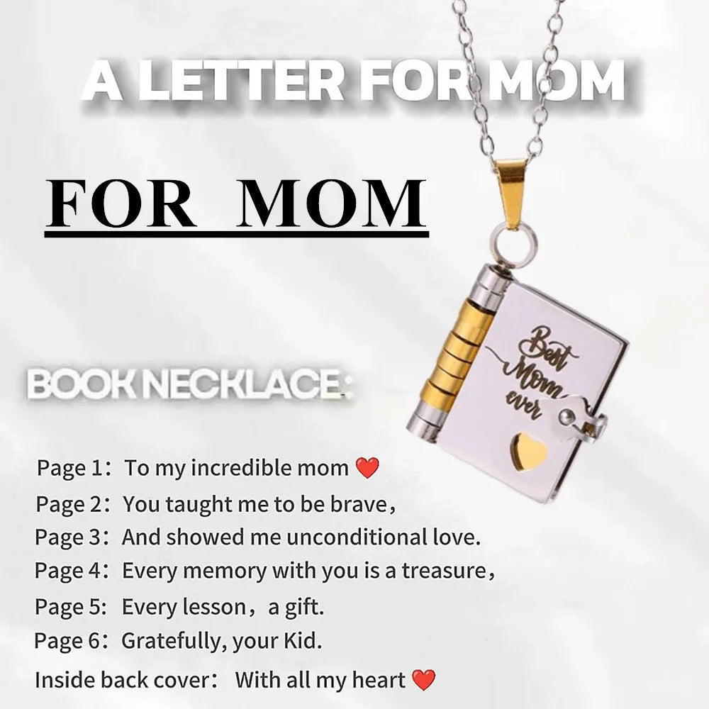 “My Love” Engraved Book Locket Necklace