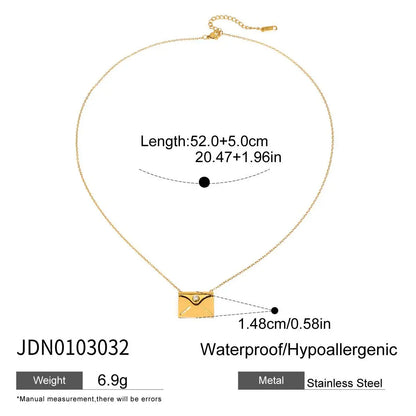 Openable Envelope Pendant Necklace – Collarbone Chain