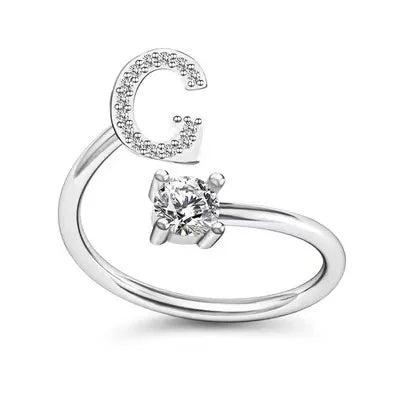 A–Z Initial Adjustable Ring for Women