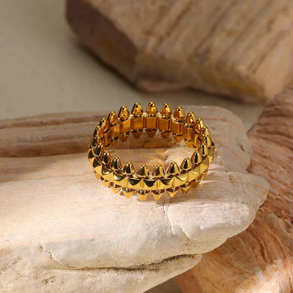 Riveted Bullet Punk Stainless Steel Ring