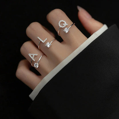 A–Z Initial Adjustable Ring for Women