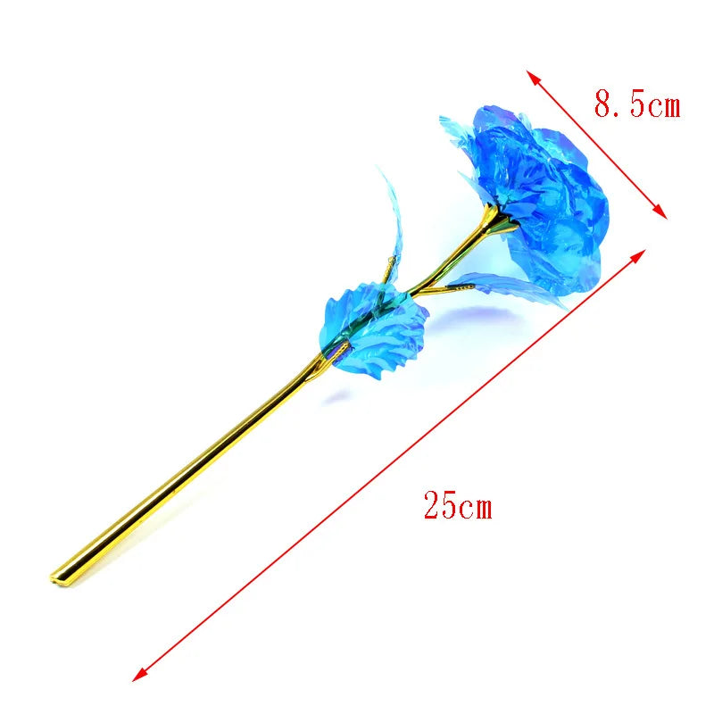 2PCS LED 24K Foil Plated Rose Artifical Flower Gift Set