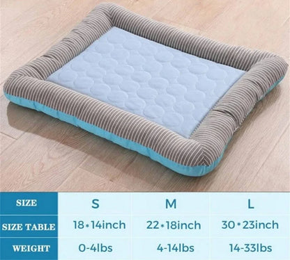 Dog Ice Silk Material Soft For Summer Sleeping  Bed