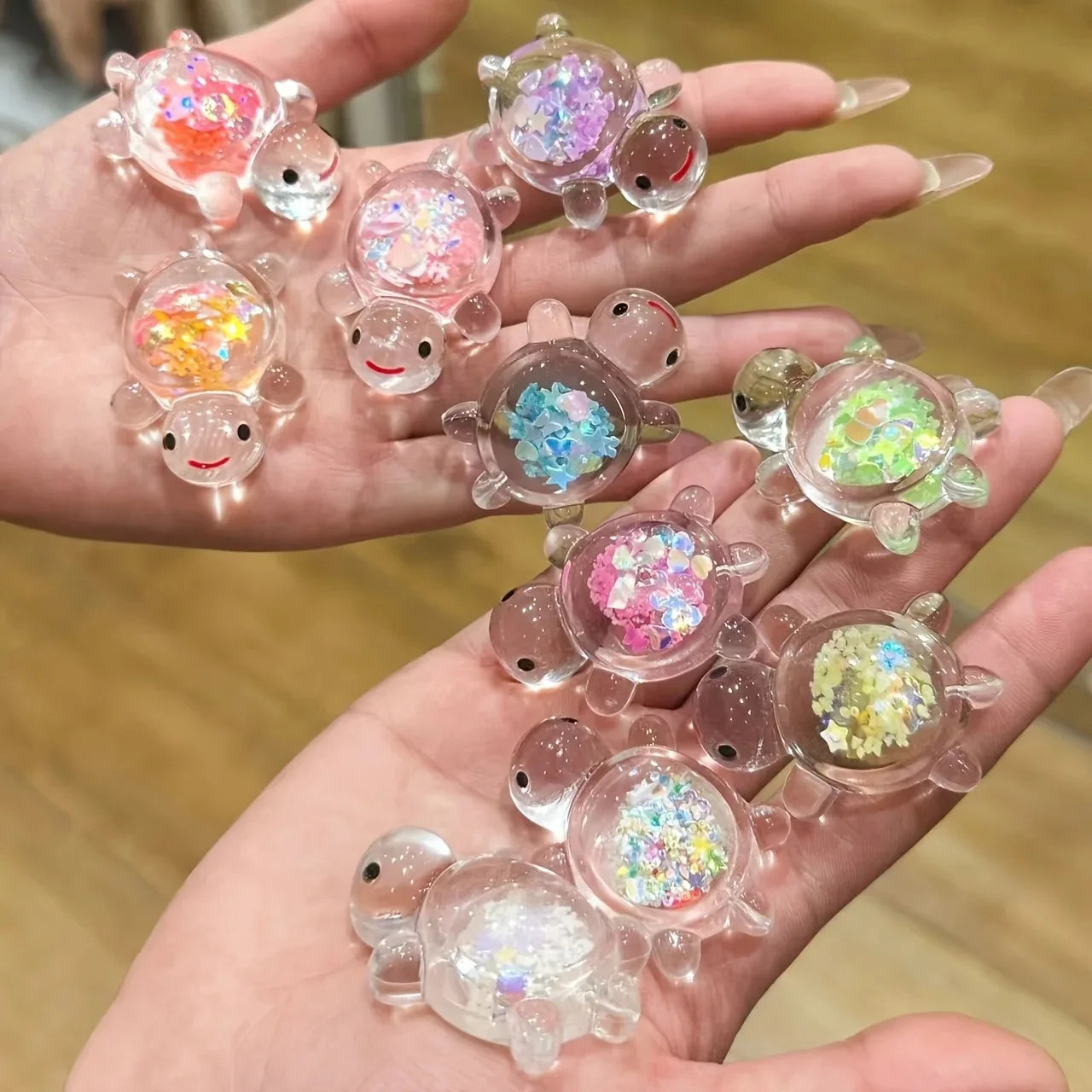 10PCS Glow-in-the-Dark Resin Turtle Figurines