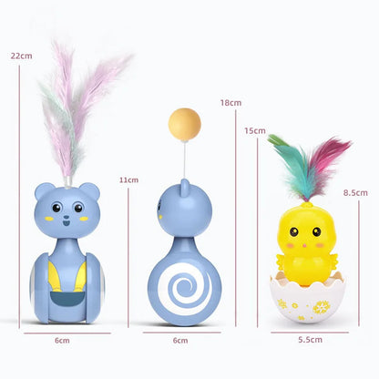 Cat Interactive Feather Rolling Toy