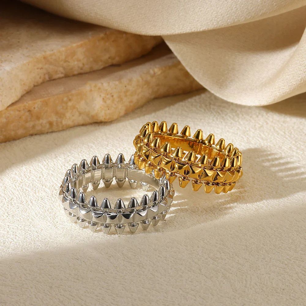 Riveted Bullet Punk Stainless Steel Ring