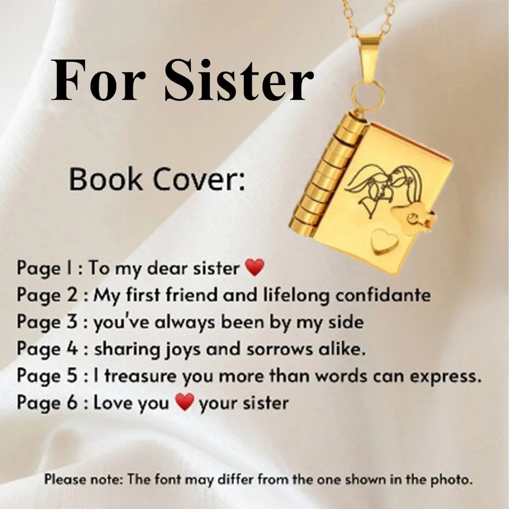 “My Love” Engraved Book Locket Necklace