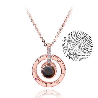 "I Love You" 100 Languages Projection Necklace
