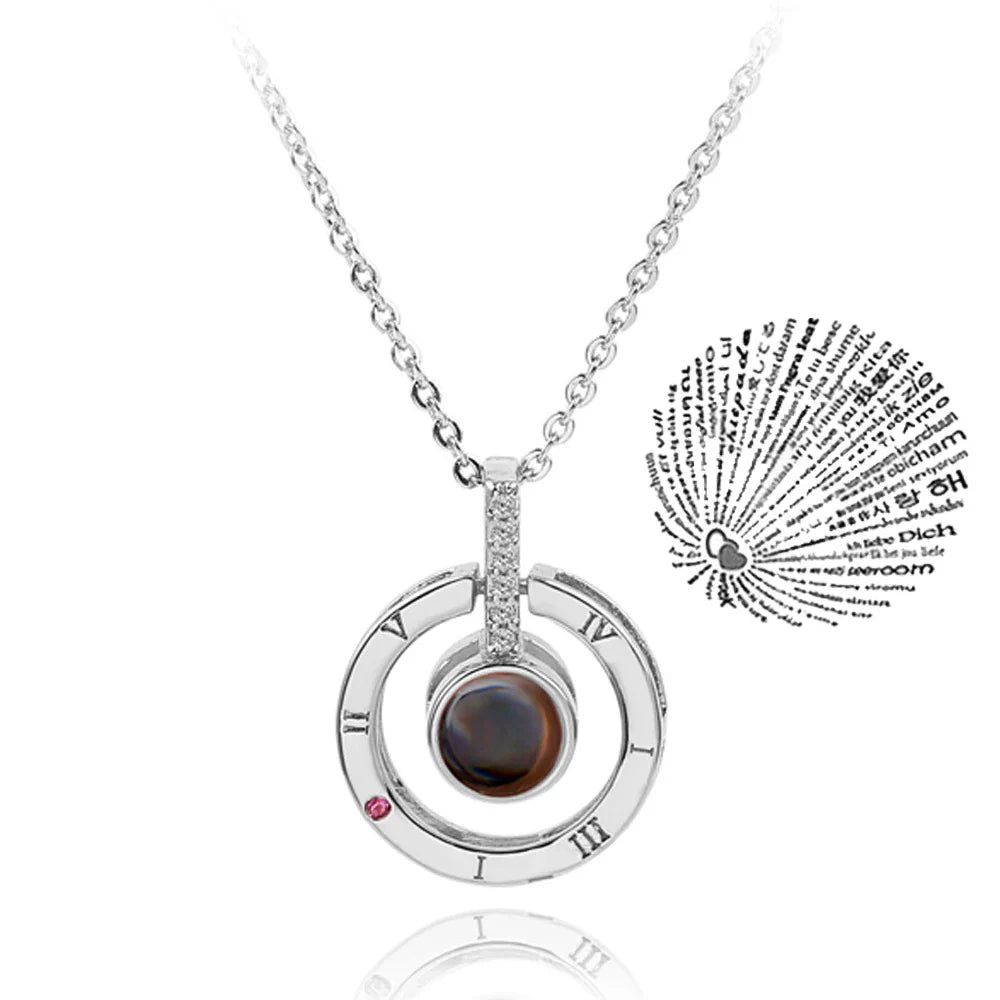 "I Love You" 100 Languages Projection Necklace