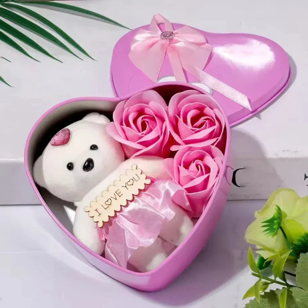 Rose Bear Soap Flower Gift Box