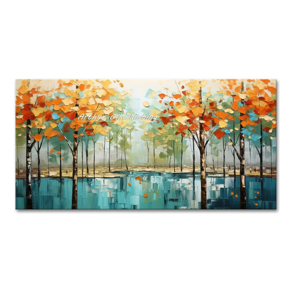 Palette Knife Tree Oil Painting on Canvas