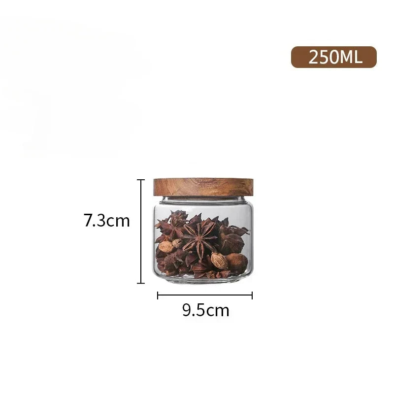 1pcs Wood Lid Orgnizer Glass