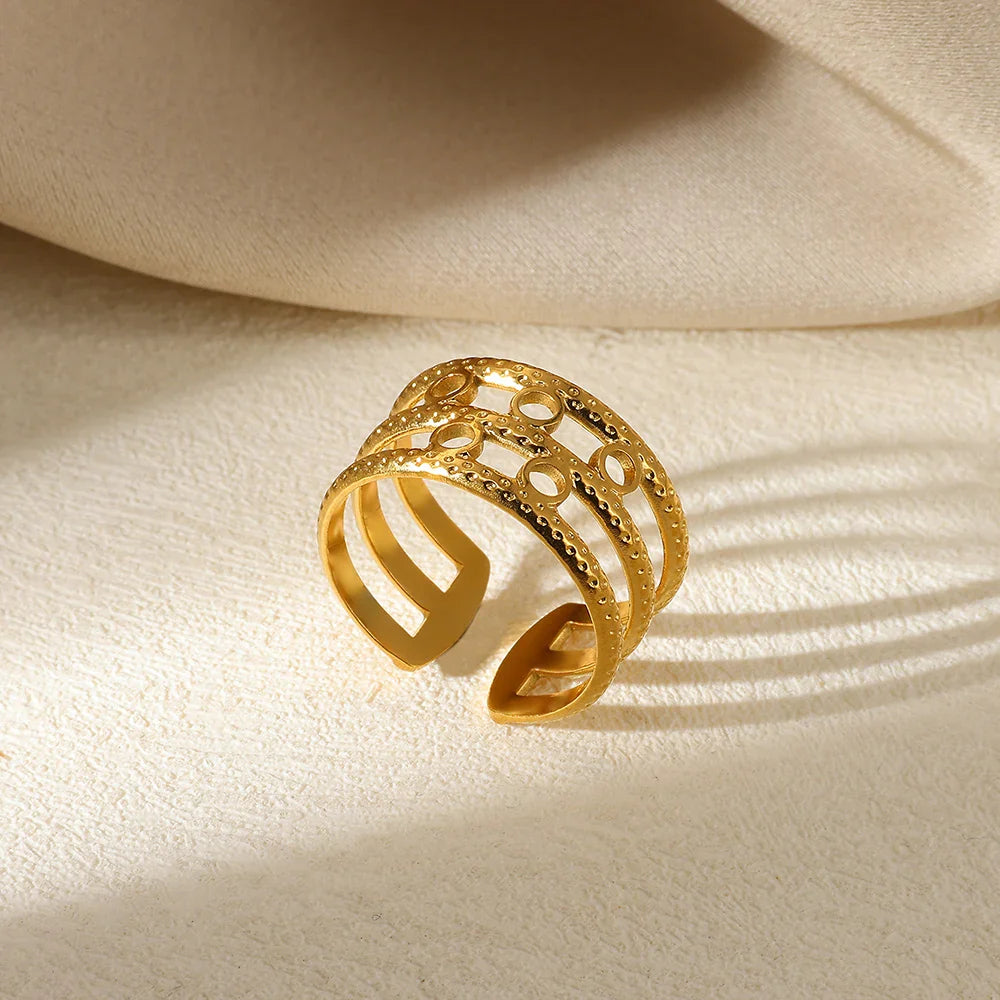 Riveted Bullet Punk Stainless Steel Ring
