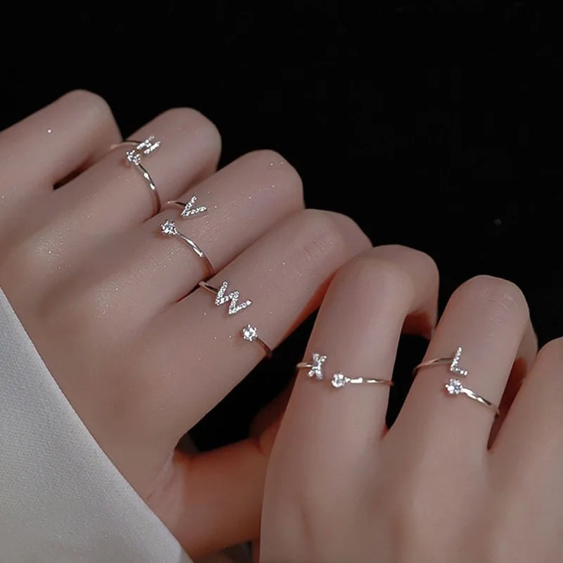 A–Z Initial Adjustable Ring for Women