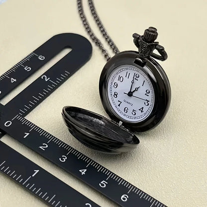 Gothic Black Raven Pocket Watch Necklace
