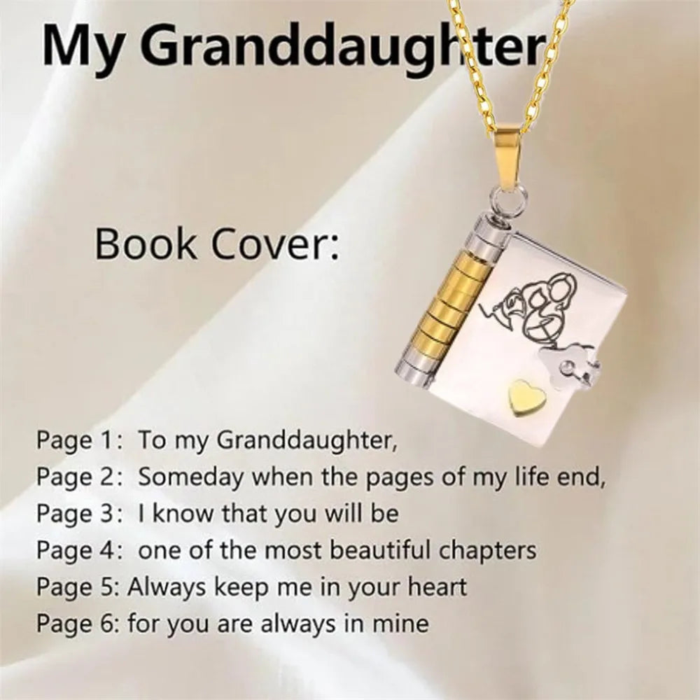 “My Love” Engraved Book Locket Necklace
