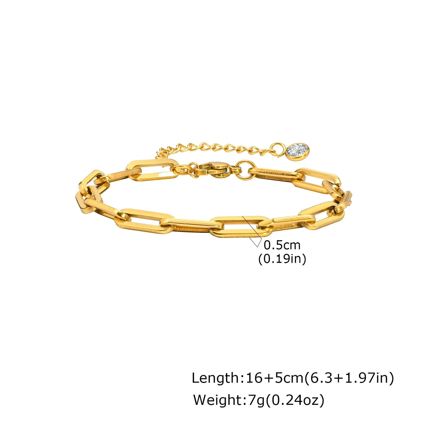 Stainless Steel Stackable Herringbone Bracelet – Gold Plated