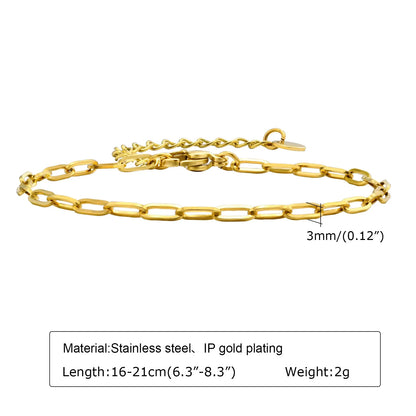 Stainless Steel Stackable Herringbone Bracelet – Gold Plated