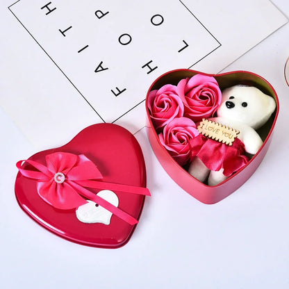 Rose Bear Soap Flower Gift Box