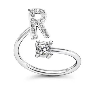 A–Z Initial Adjustable Ring for Women