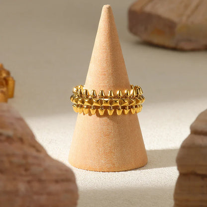 Riveted Bullet Punk Stainless Steel Ring