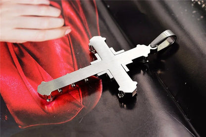 Crystal Cross Jesus Pendant Necklace
