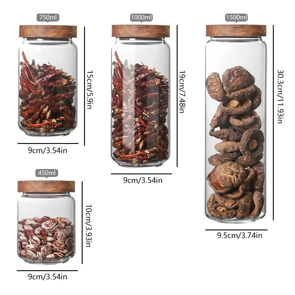 1pcs Wood Lid Orgnizer Glass