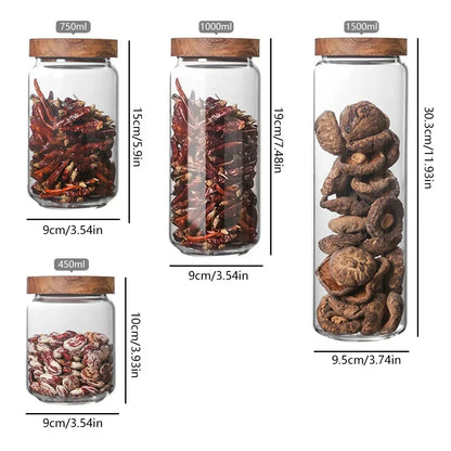 1pcs Wood Lid Orgnizer Glass