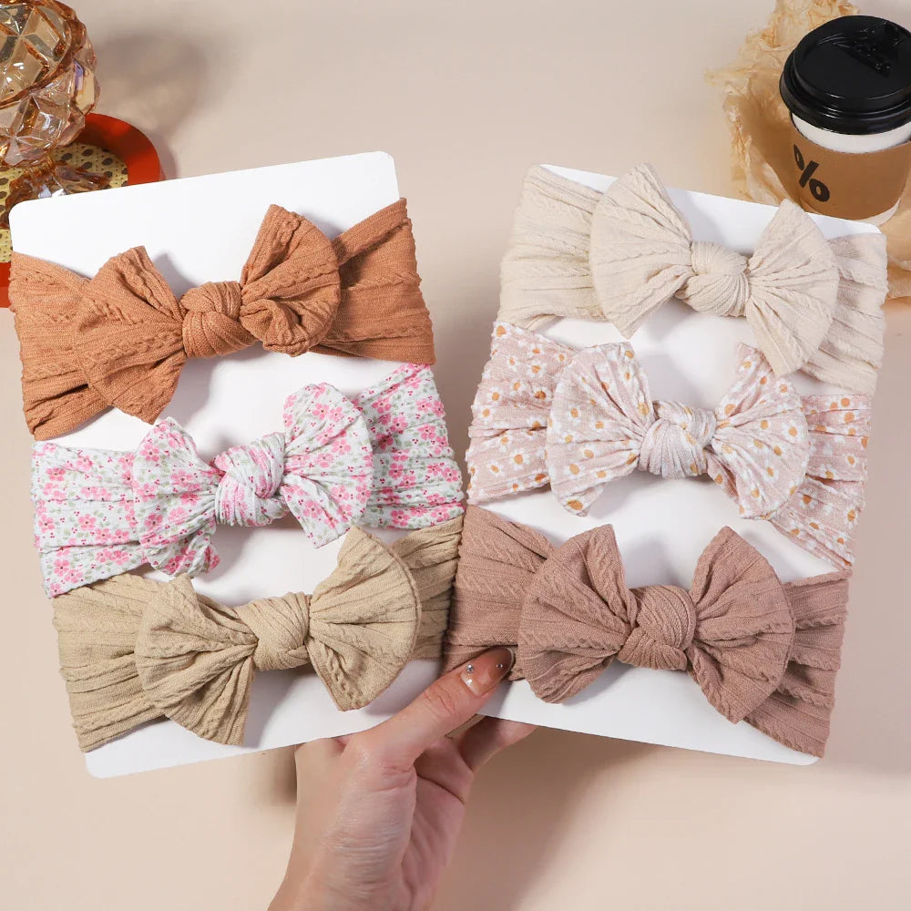 Girls  Cable Knit Turban Bows Headband
