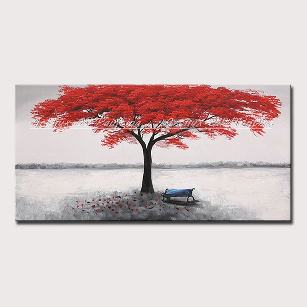 Palette Knife Tree Oil Painting on Canvas