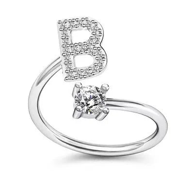 A–Z Initial Adjustable Ring for Women