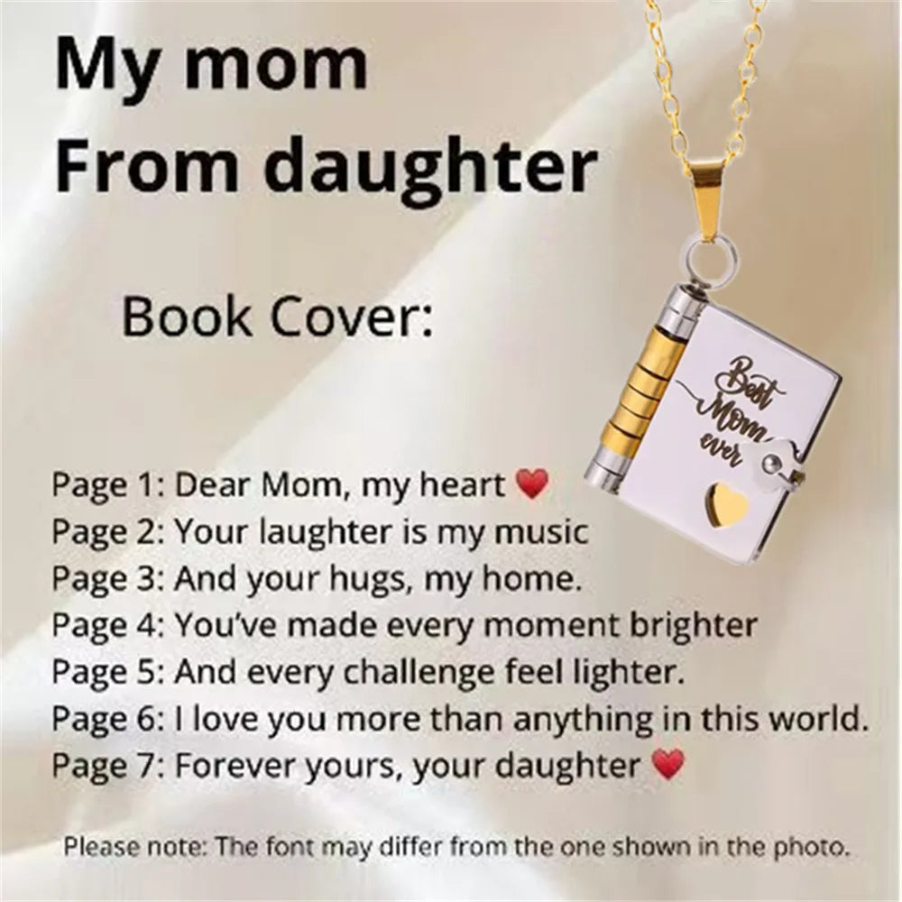 “My Love” Engraved Book Locket Necklace