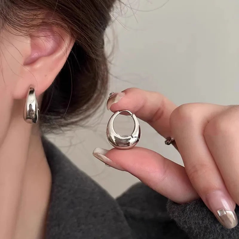 Gold & Silver Knot Hoop Earrings – Trendy Studs