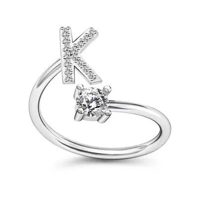 A–Z Initial Adjustable Ring for Women